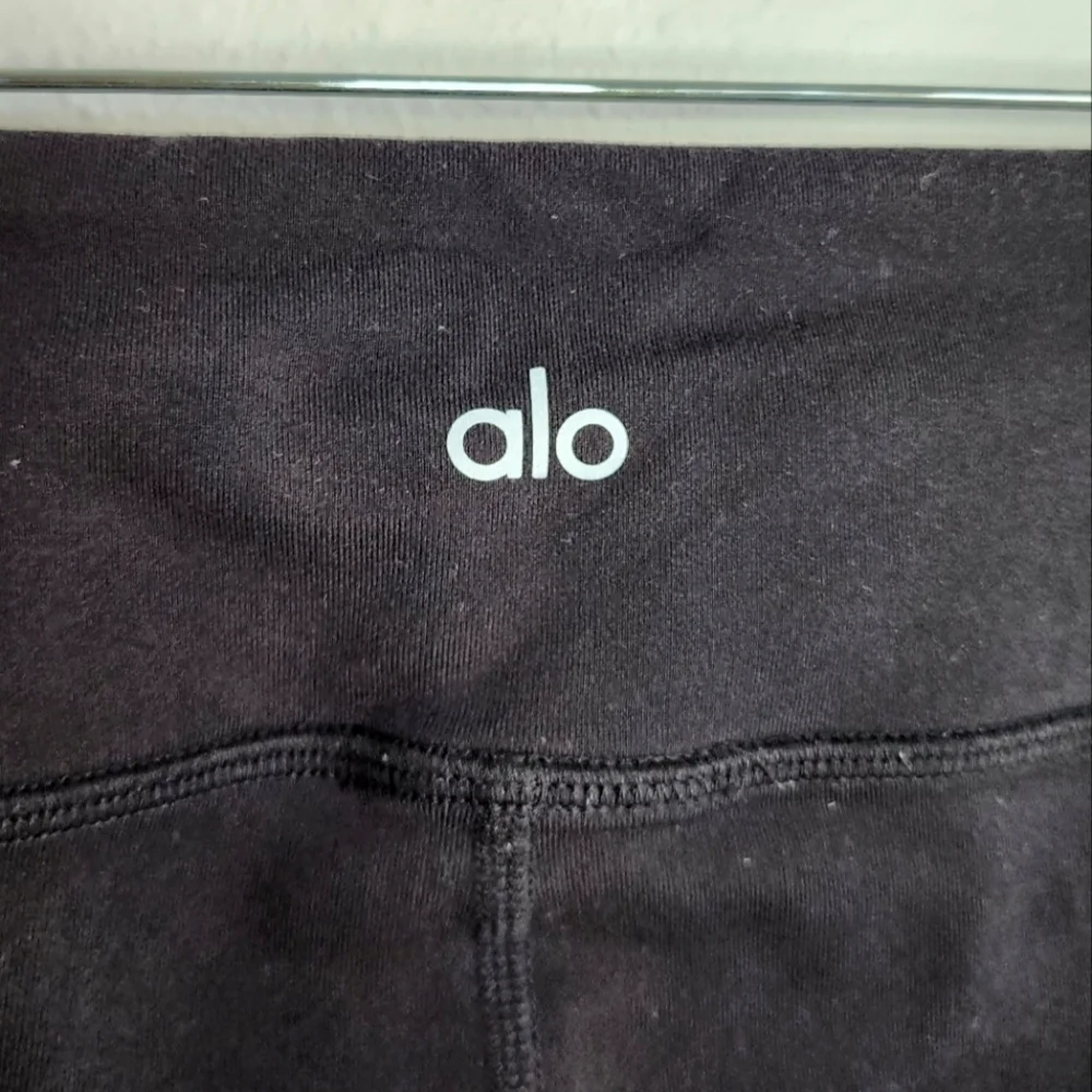 Alo Entwine Yoga Leggings Full Length Mid Rise Black